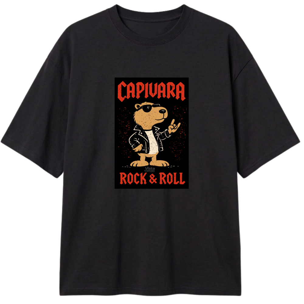 "Capivara Rock & Roll  DTG" Camiseta Oversized Classic