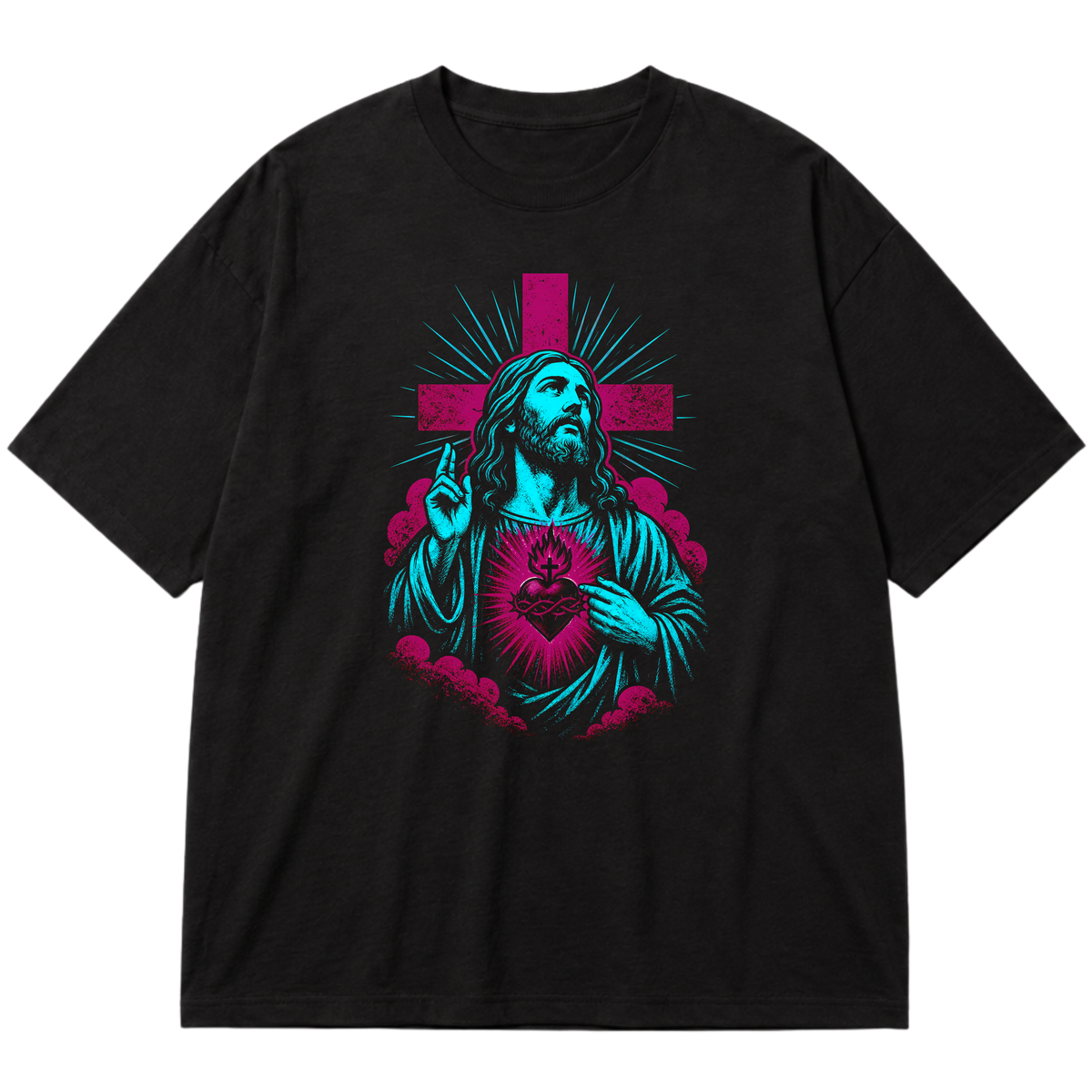 "Jesus Cristo" Oversized Premium 96% algodão 4% Elastano