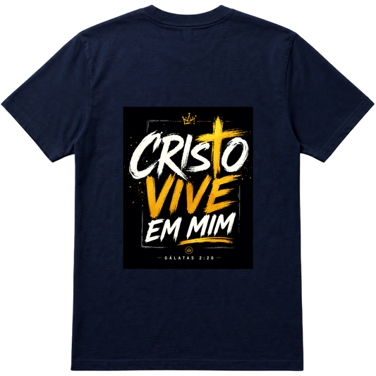 "CRISTO VIVE EM MIM" Camiseta regular básica