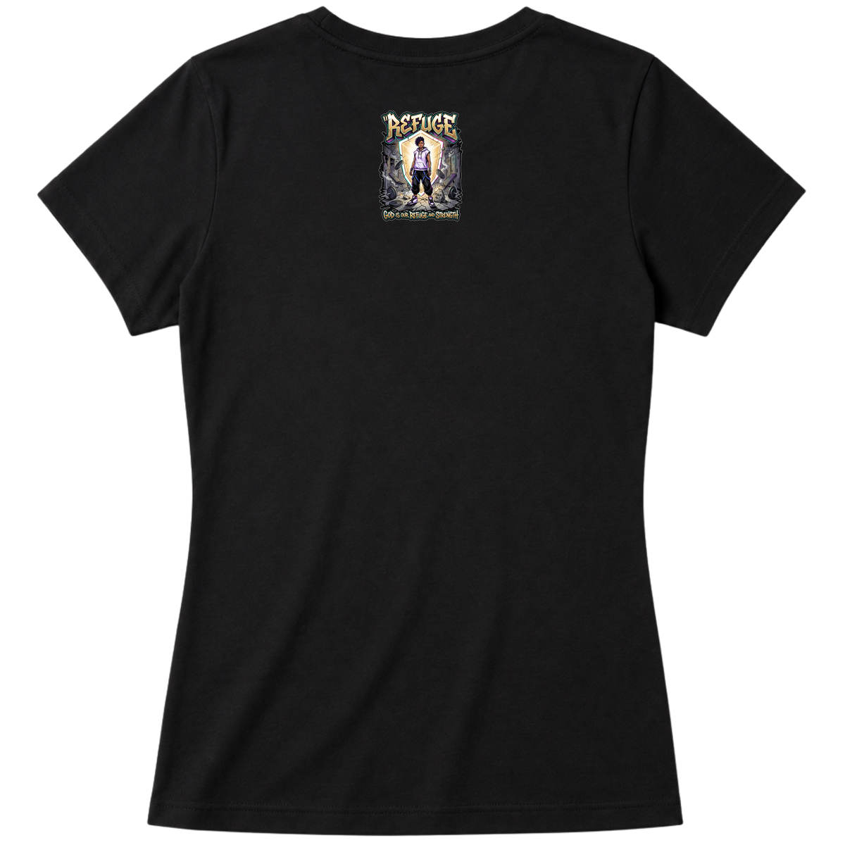 "Produto #010 Baby look REFUGE GOD" Blusa Baby Look