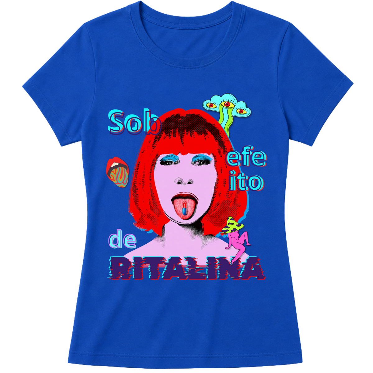 "Camiseta - Sob efeito de Ritalina" Blusa Baby Look