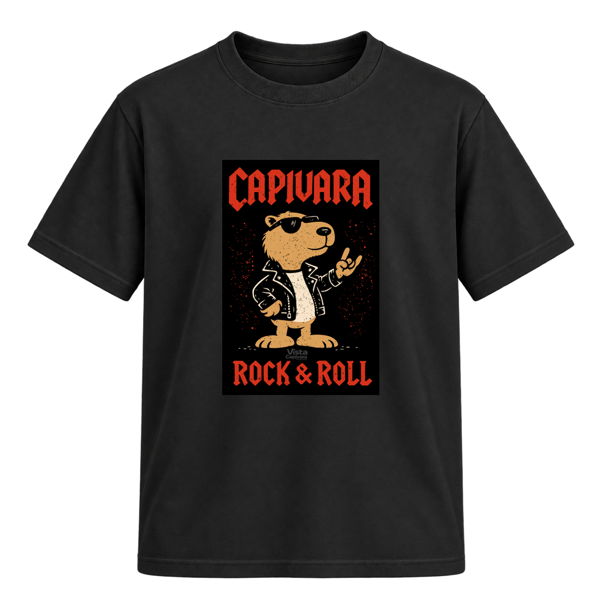 "Capivara Rock & Roll DTF" Camiseta Regular Suedine