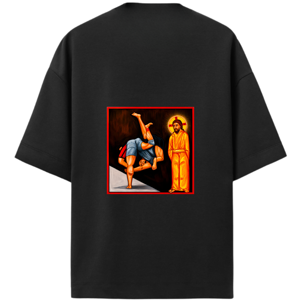 "Camiseta Oversized Heavy 240 Fé em Cada Queda" Camiseta Oversized Premium