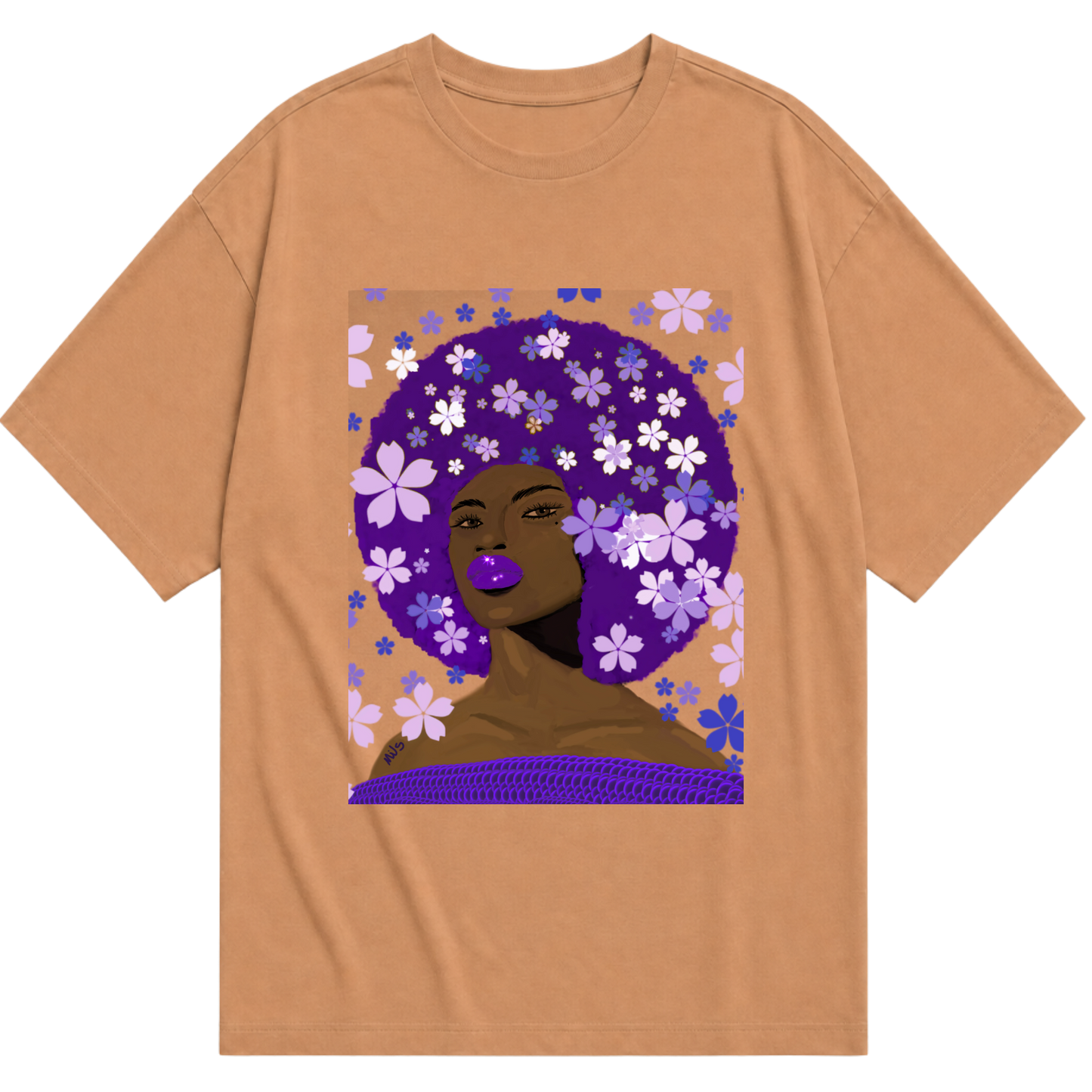 "Camiseta Oversized Maravilhosa Afro" Camiseta Oversized Básica