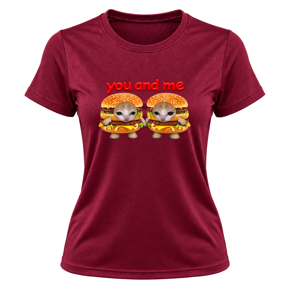 "Camiseta You &me gatinhos sanduíche" Camiseta Dryfit Feminina Basic