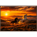 "Por do Sol" Quadro filete sem vidro acrílico