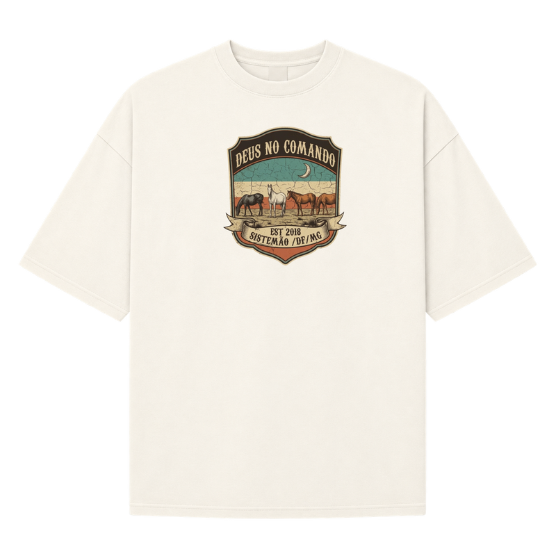 "OVERSIZED DEUS NO COMANDO MASC" Camiseta Oversized Suedine 220g