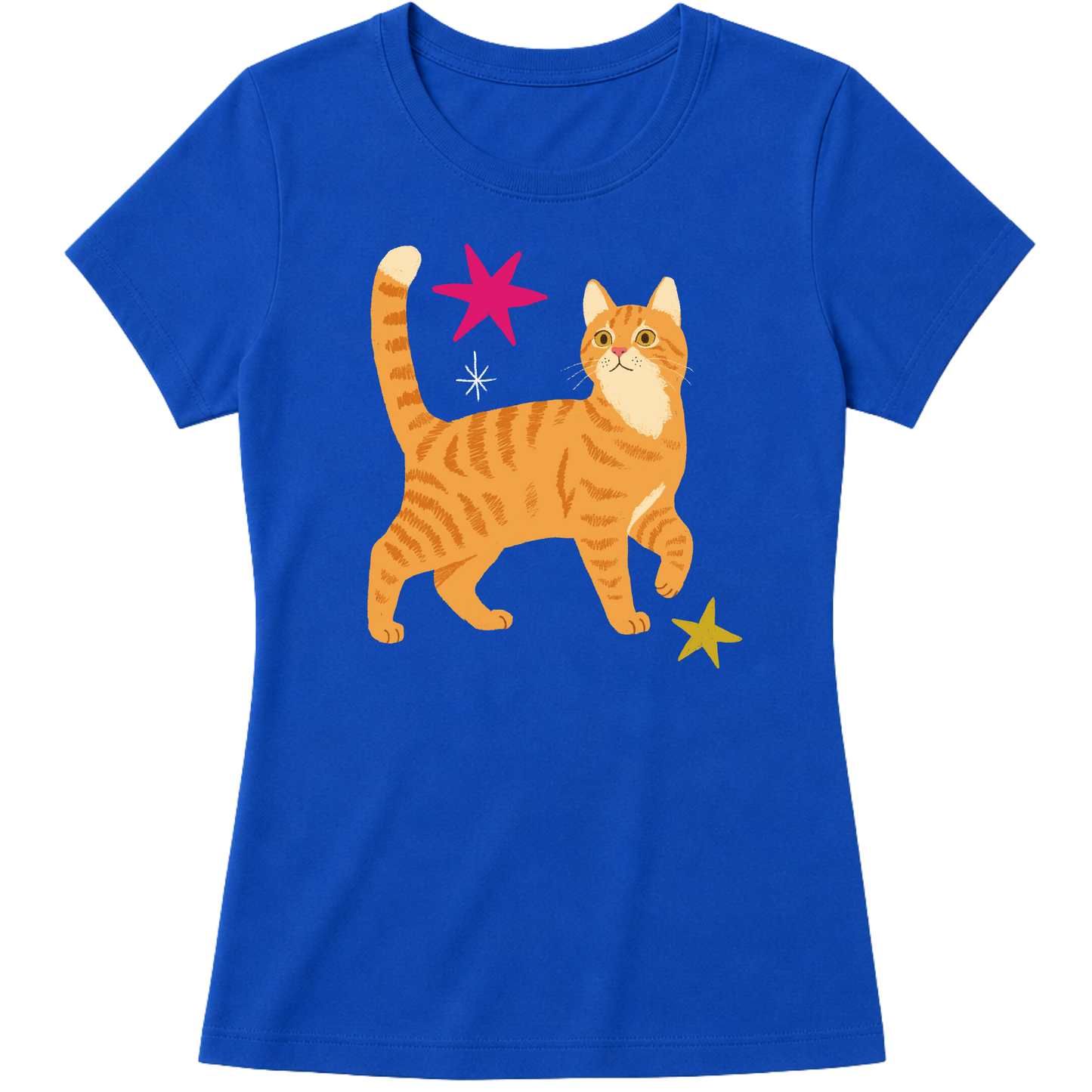 "Gato laranja rajado" Blusa Baby Look