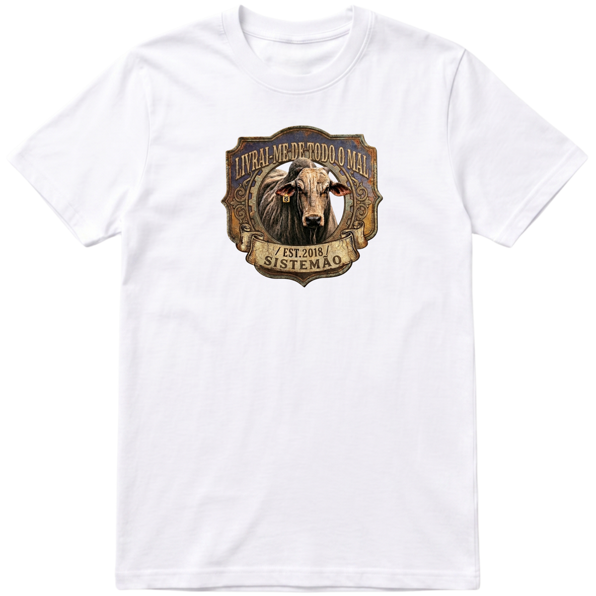 "Estampa LIVRAI-ME DE TODO O MAL" Camiseta Premium Unissex Bunker Studios