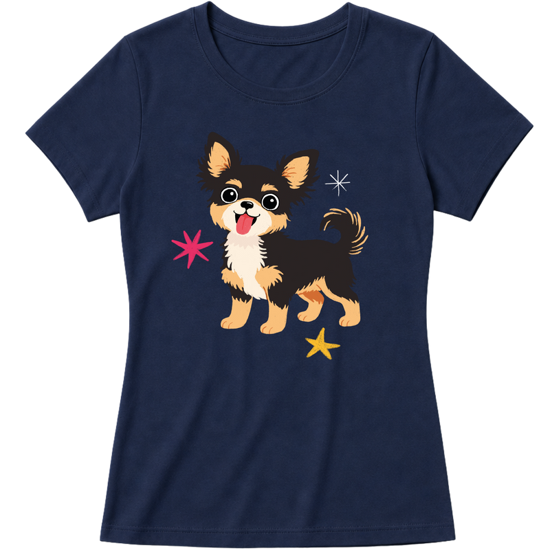 "Chihuahua de pelo longo" Blusa Baby Look