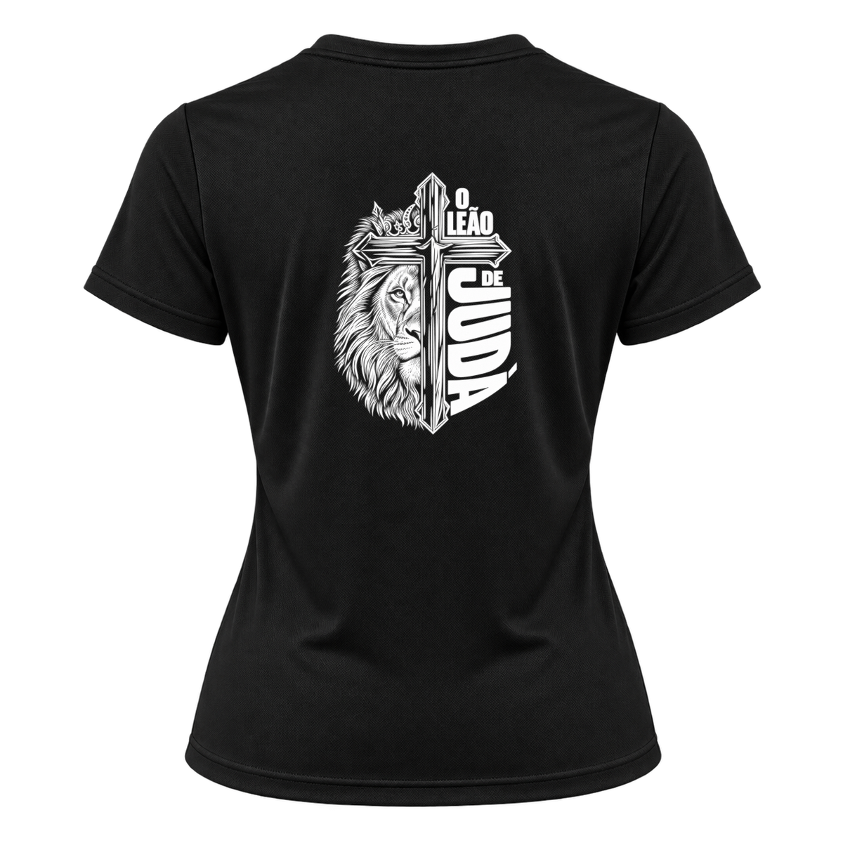 "Camiseta Dryfit Feminina Basic - Leão de Judá" Camiseta Dryfit Feminina Basic