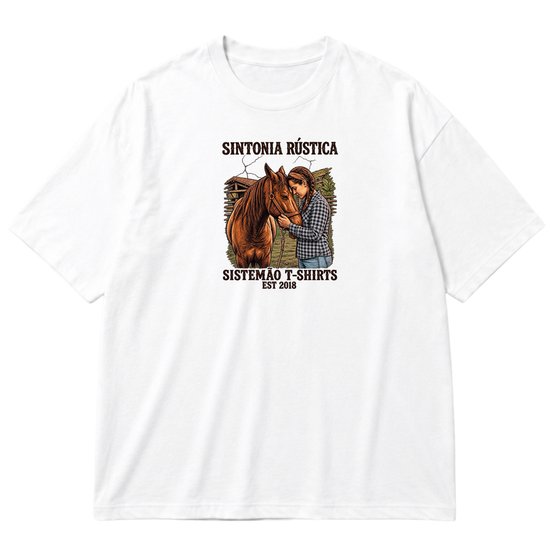 "Estampa/SINTONIA RÚSTICA" Oversized Premium 96% algodão 4% Elastano