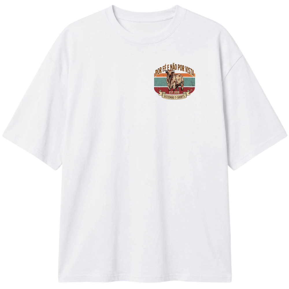 "Estampa/POR FÉ" Camiseta Oversized Classic