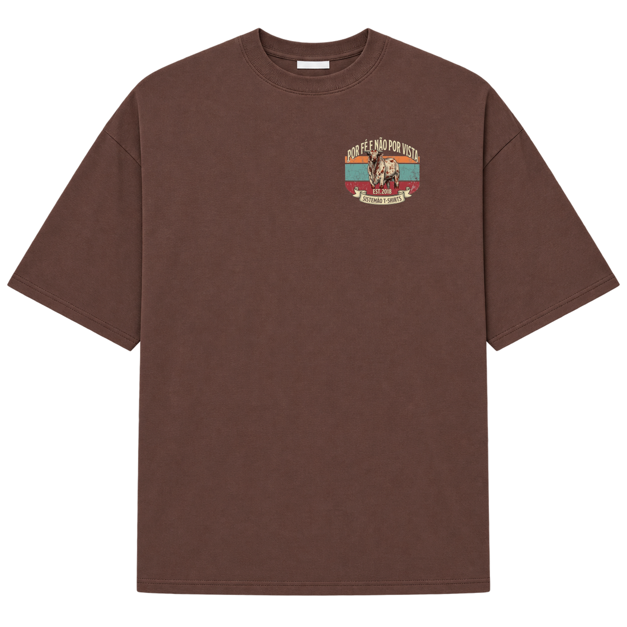 "Oversized POR FÉ MASC" Camiseta Oversized Suedine 220g