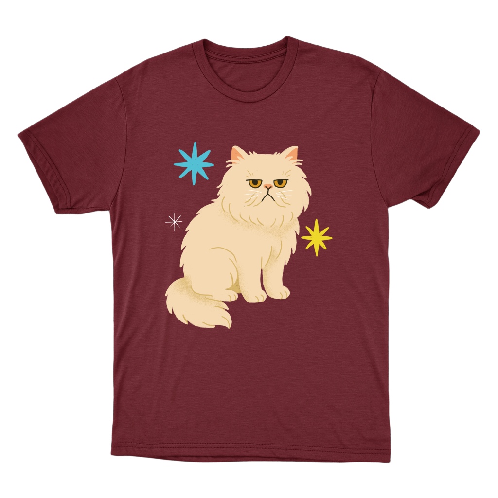 "Gato persa" Camiseta Básica Unissex