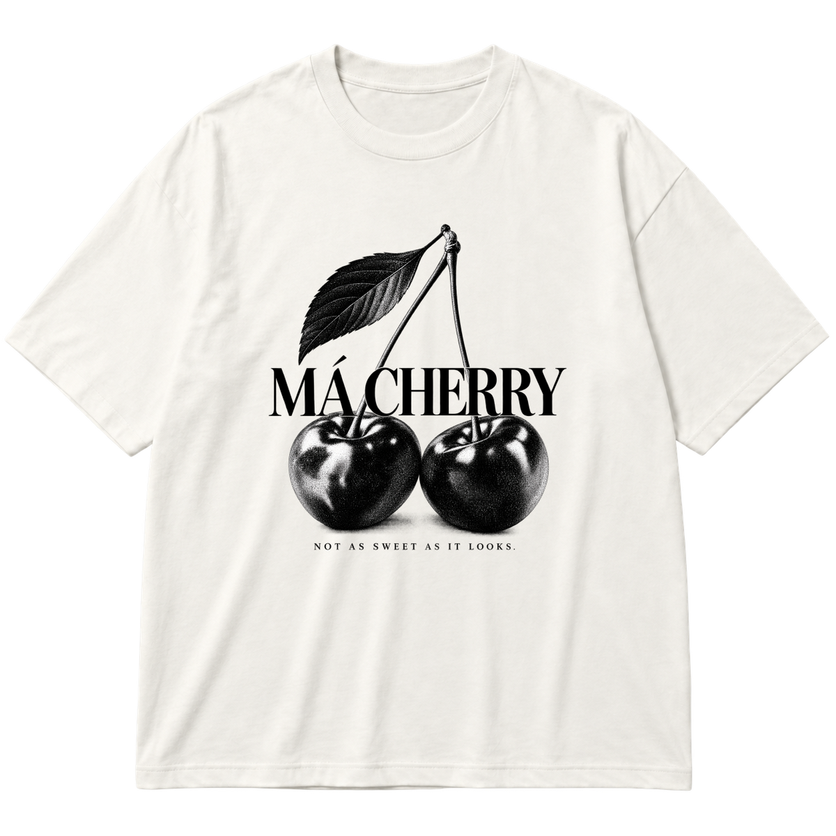 "DROP 001 ▪ MÁ CHERRY | OFF WHITE" Oversized Premium 96% algodão 4% Elastano