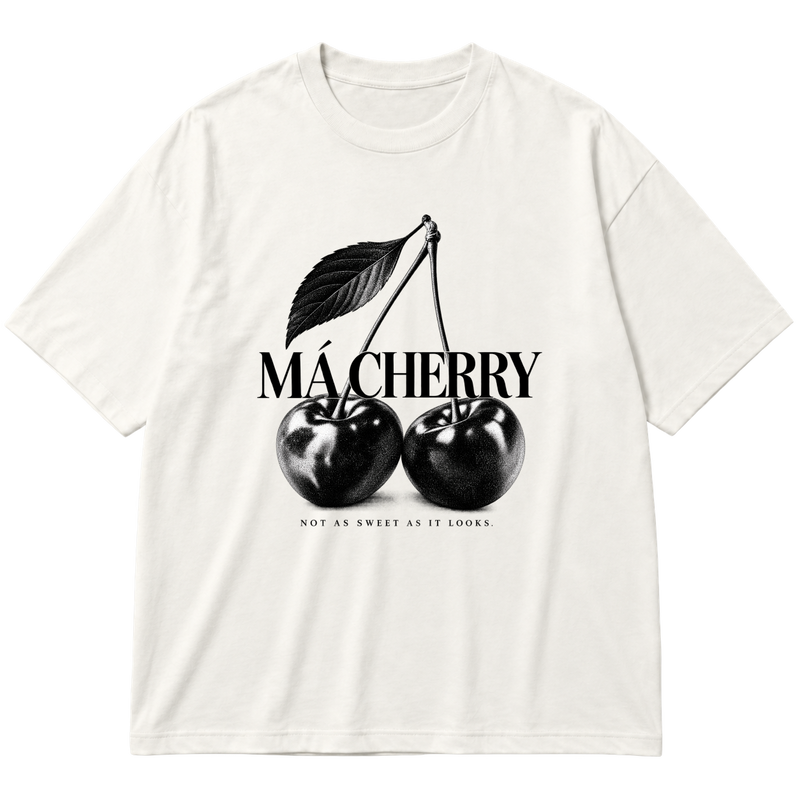 "DROP 001 ▪ MÁ CHERRY | OFF WHITE" Oversized Premium 96% algodão 4% Elastano