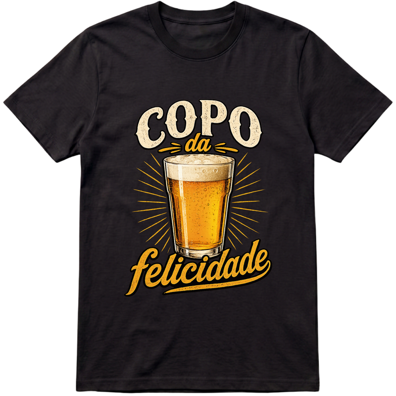 "Copo da Felicidade" Camiseta Premium Unissex Bunker Studios