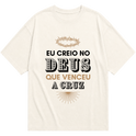 "Camiseta Oversized Eu Creio" Oversized Básica 30.1