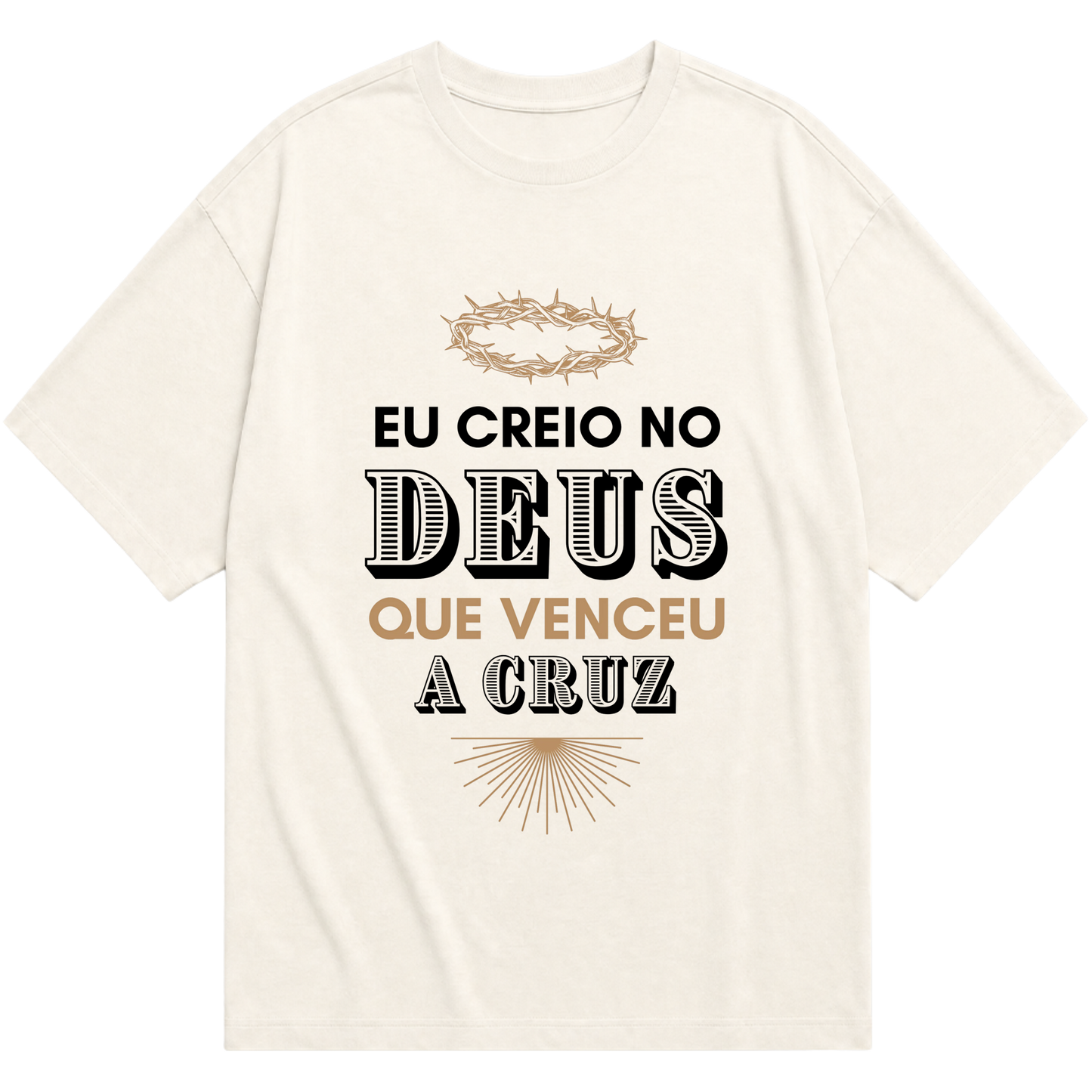 "Camiseta Oversized Eu Creio" Oversized Básica 30.1