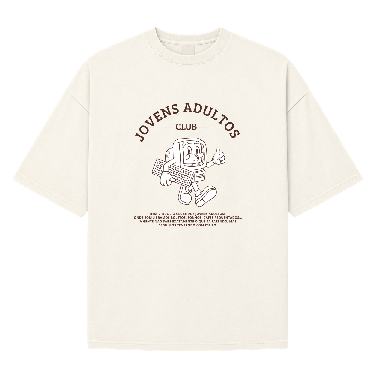 "Jovens Adultos Club" Camiseta Oversized Suedine 220g