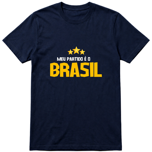 "Meu partido é o Brasil" Camiseta Premium Unissex Bunker Studios