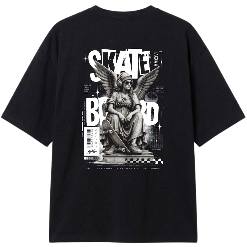 "OVERSIZED CLASSIC - ANGEL SKATEBOARD" Camiseta Oversized Classic