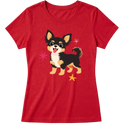 "Chihuahua de pelo longo" Blusa Baby Look