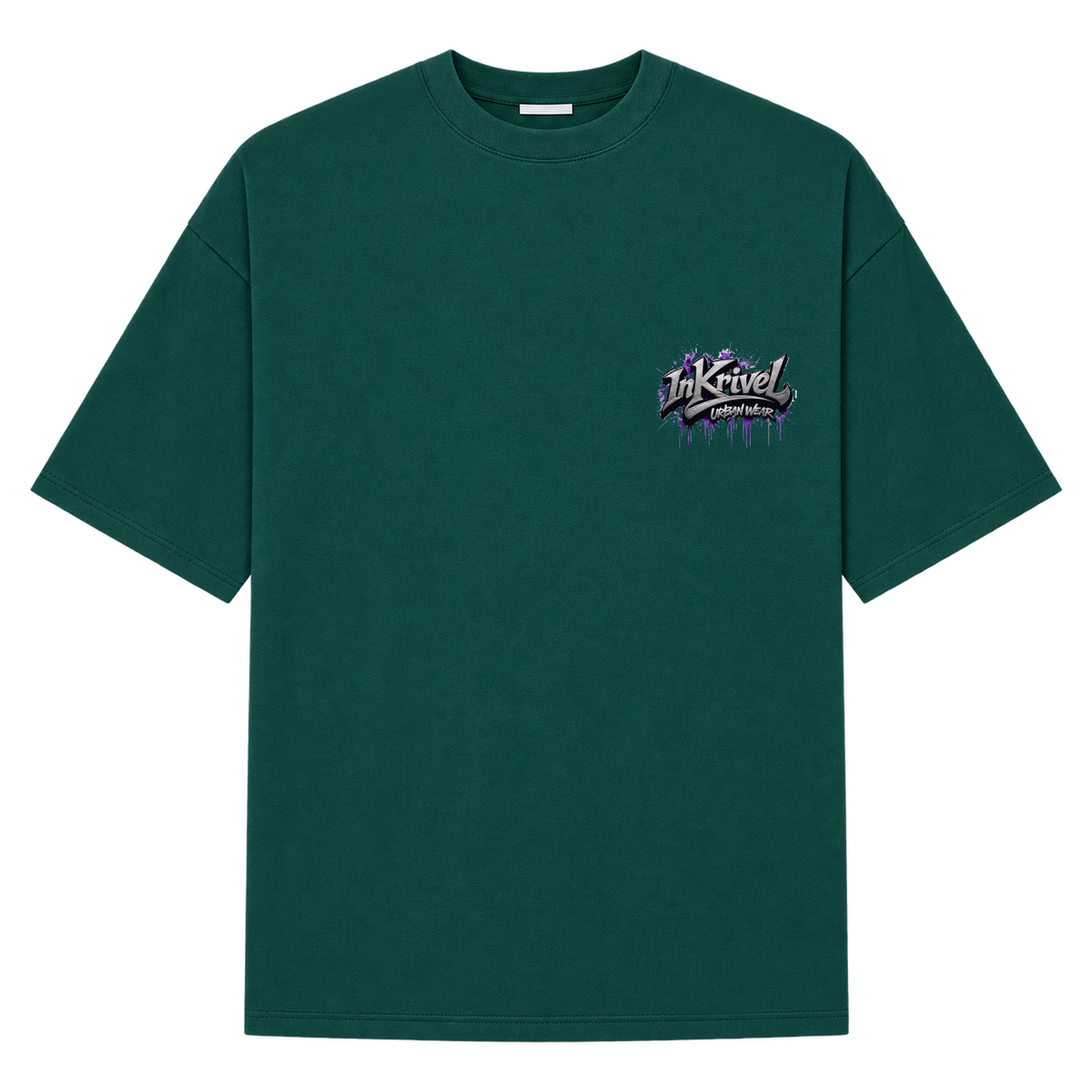 "Camiseta Oversized Inkrivel Urban Vandals – Estátua Cyber Graffiti" Camiseta Oversized Suedine 220g