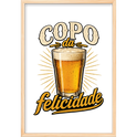 "Copo da Felicidade" Quadro caixa sem vidro acrílico