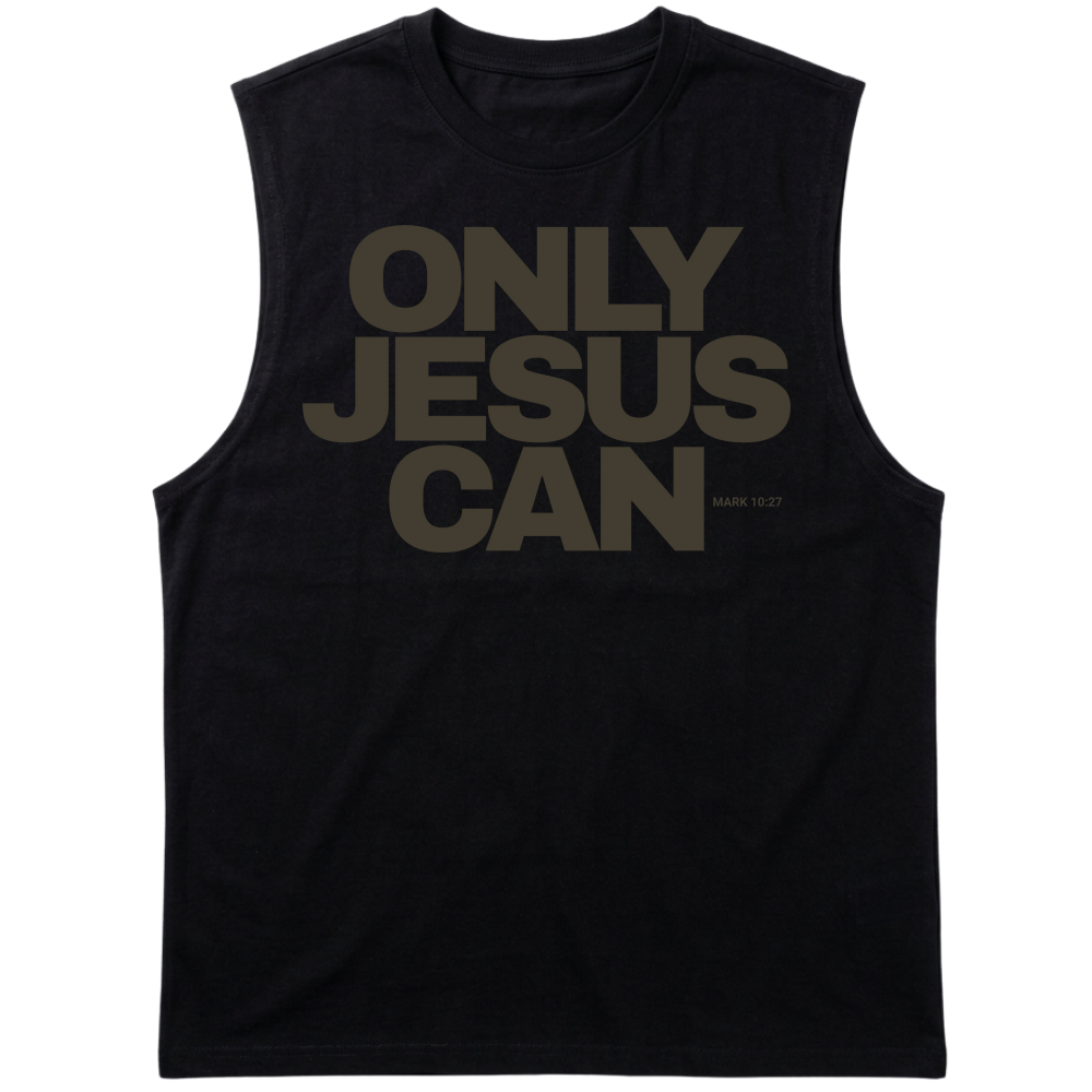 "Regata Tank Top "Only Jesus Can"" Tank Top Machão Suedine