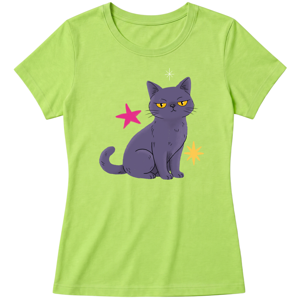 "Gata cinza" Blusa Baby Look