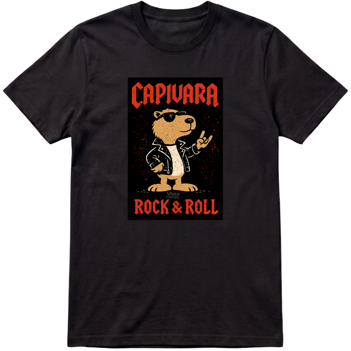 "Capivara Rock & Roll  DTG" Camiseta Premium Unissex
