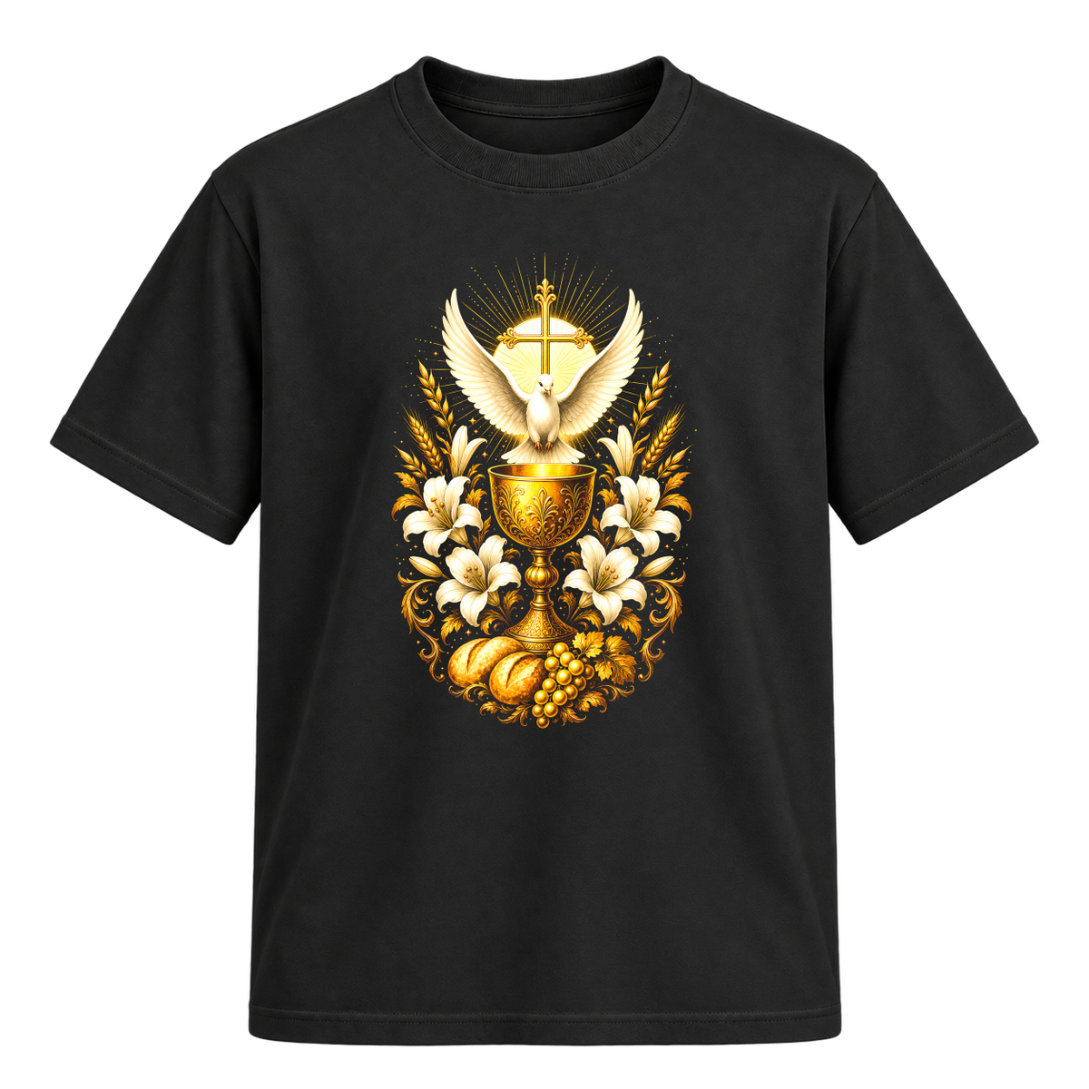 "Cristã Católica Eucaristia EC02" Camiseta Regular Suedine