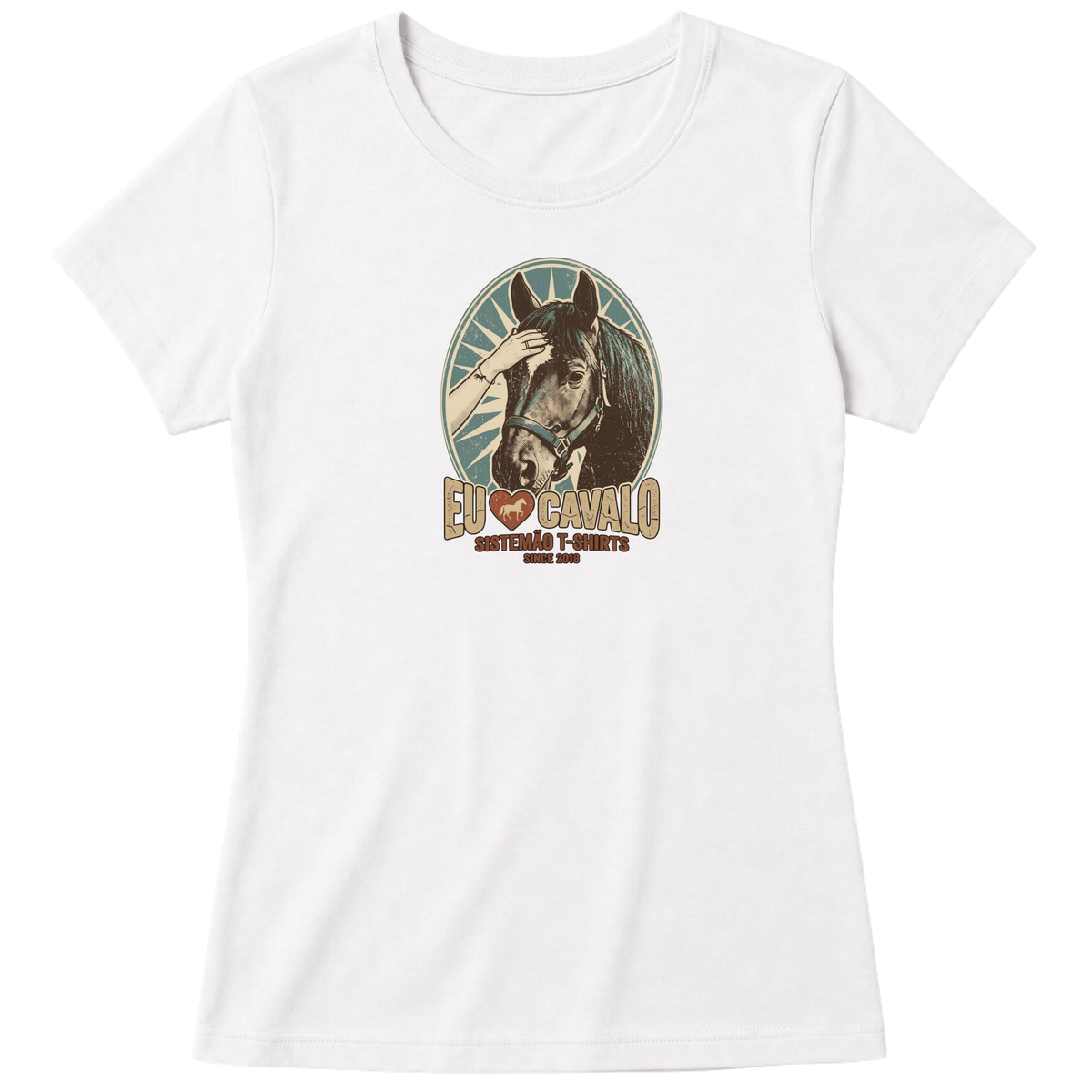 "Estampa/Babylook/EU AMO CAVALO" Blusa Baby Look