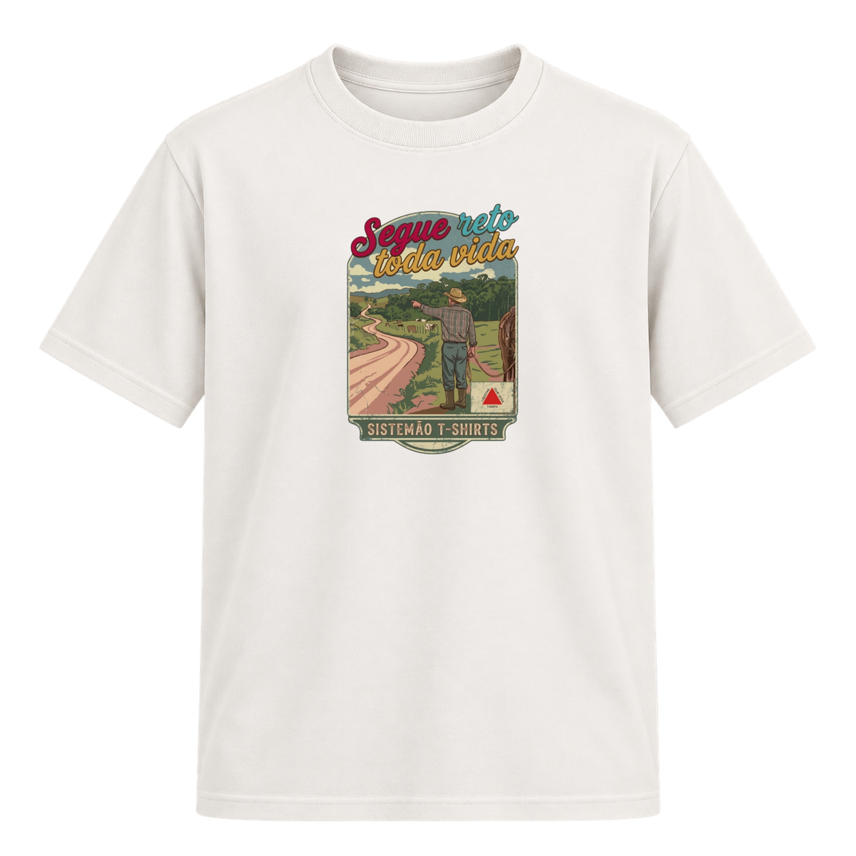 "Estampa/SEGUE RETO" Camiseta Regular Suedine