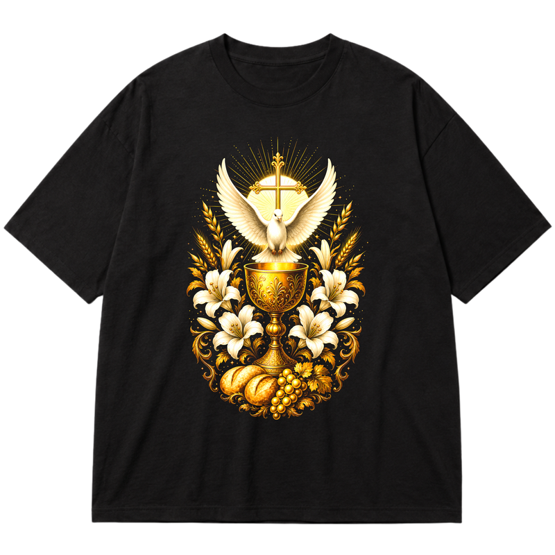 "Cristã Católica Eucaristia EC02" Oversized Premium 96% algodão 4% Elastano