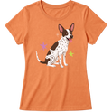 "Cão SRD flocos" Blusa Baby Look