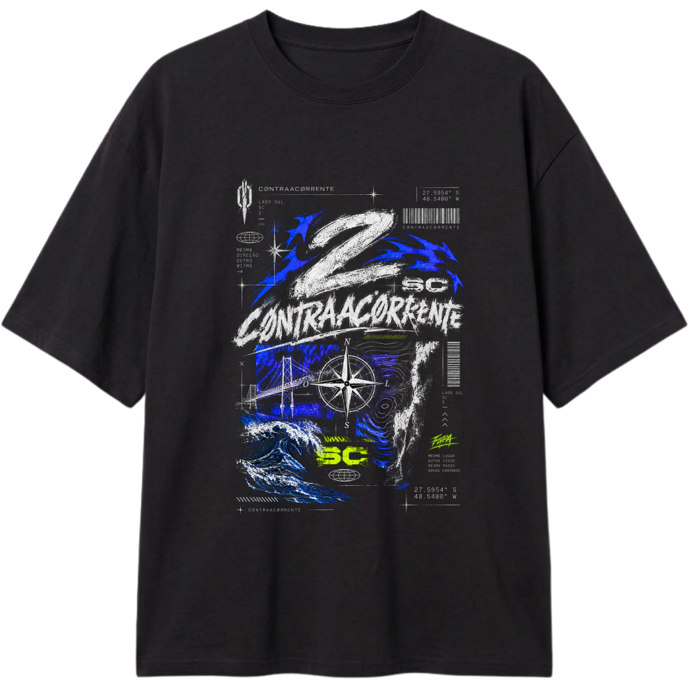 "Oversized Classic #015 - CØNTRAACØRRENTE" Camiseta Oversized Classic