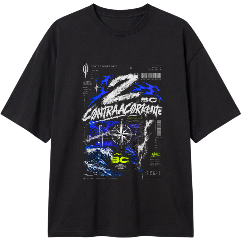 "Oversized Classic #015 - CØNTRAACØRRENTE" Camiseta Oversized Classic
