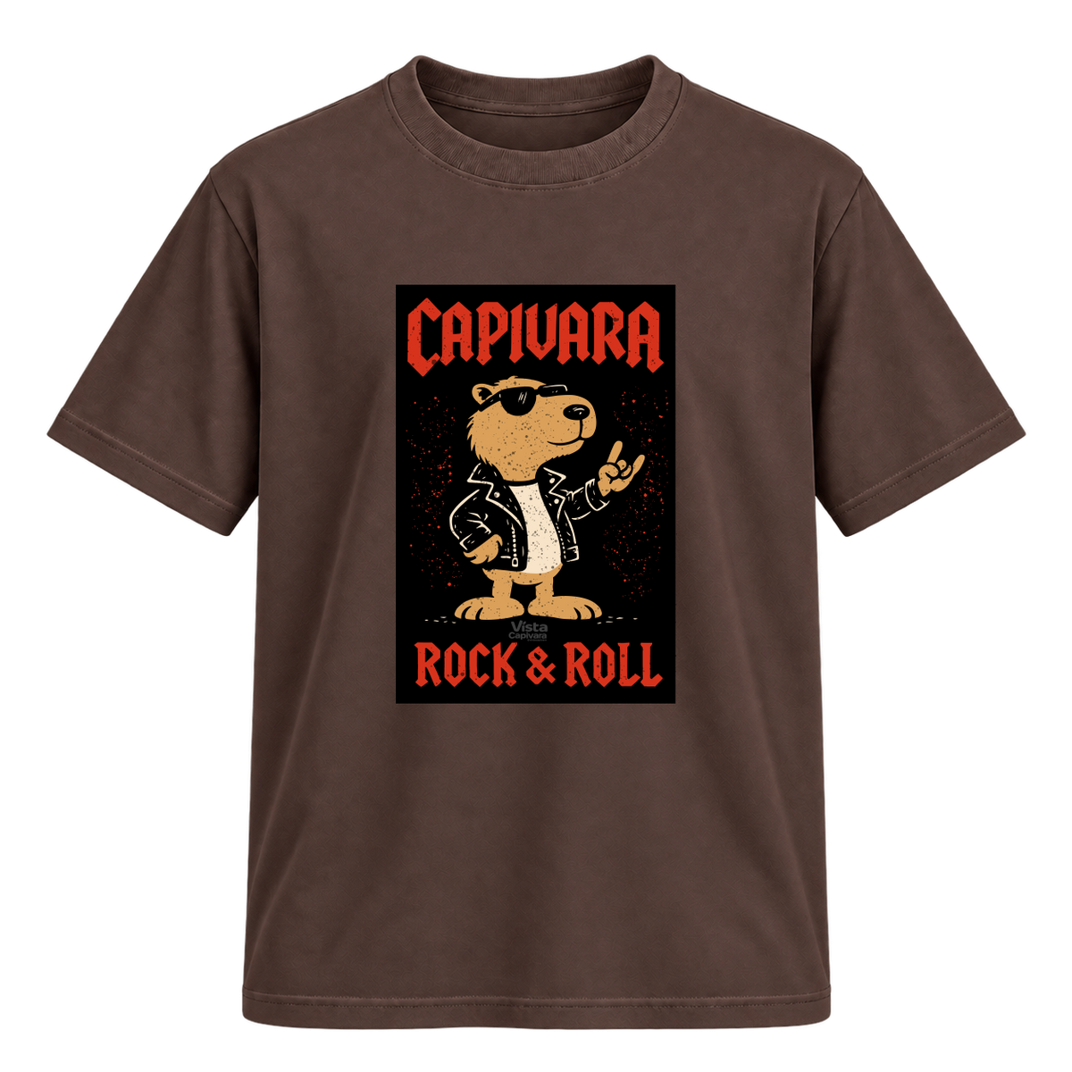 "Capivara Rock & Roll DTF" Camiseta Regular Suedine