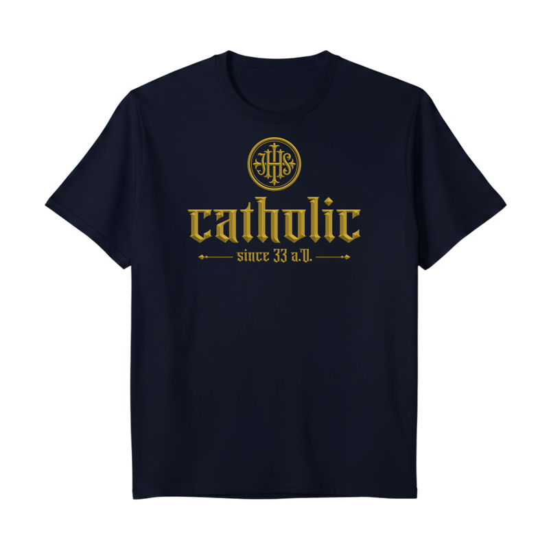 "F&C Catholic Since 33 A.D." Camiseta Premium Unissex Bunker Studios