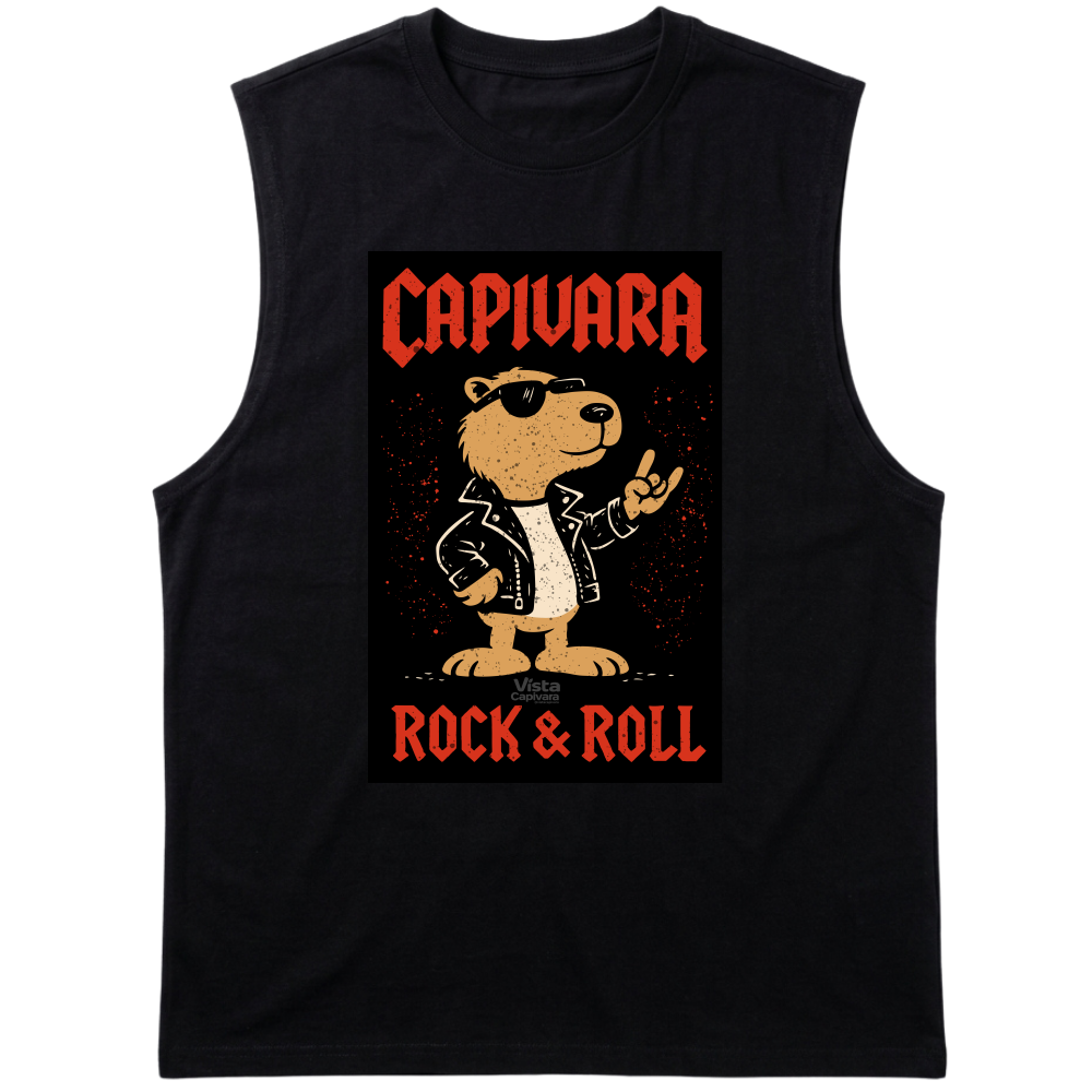 "Capivara Rock & Roll DTF" Tank Top Machão Suedine