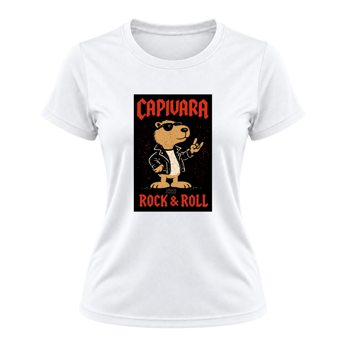 "Capivara Rock & Roll  DTG" Camiseta Dryfit Feminina Basic