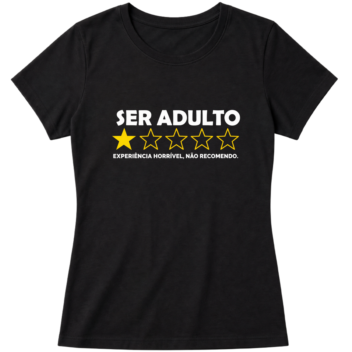 "Baby Look Classic - Vida Adulta: Nota 1" Blusa Baby Look