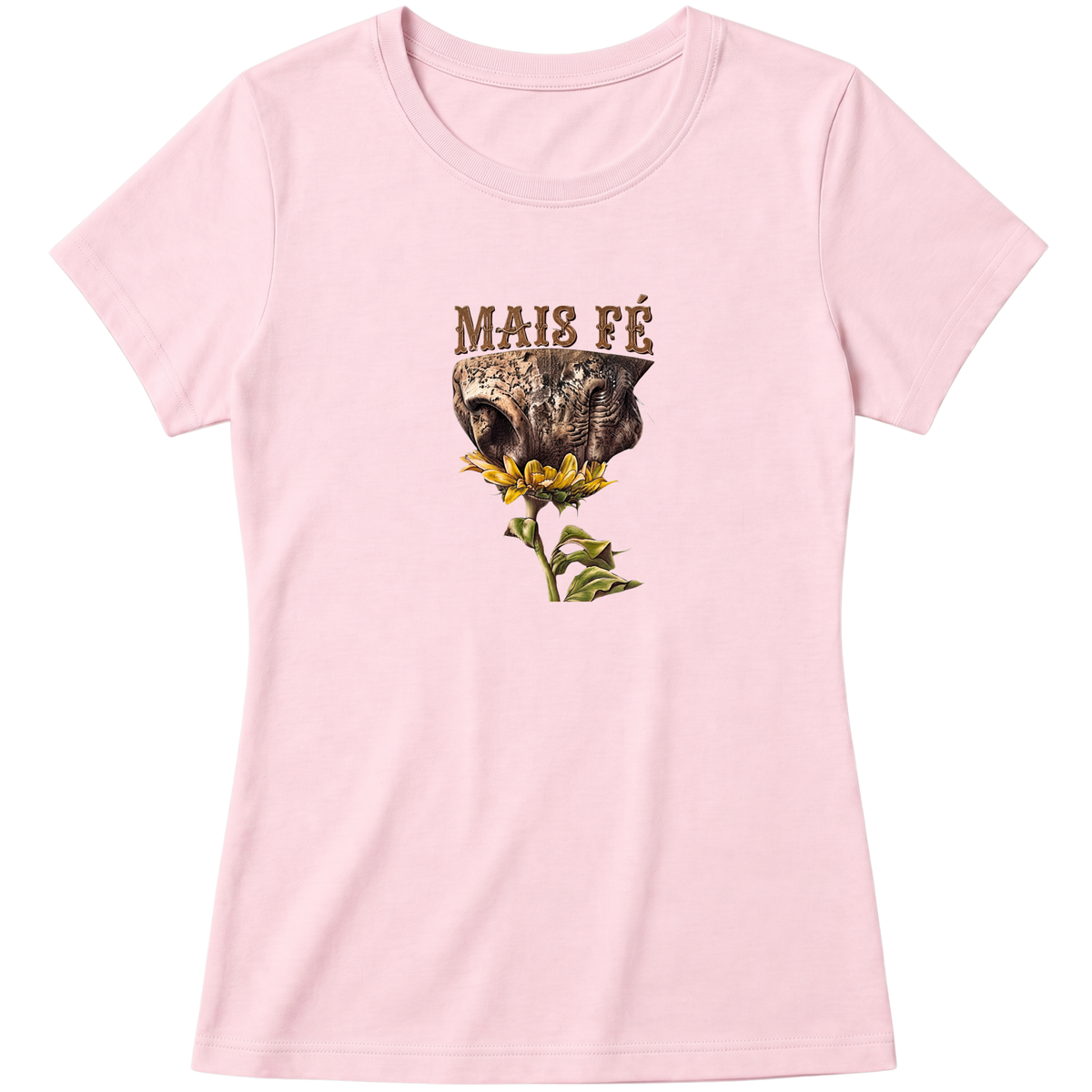 "Babylook MAIS FÉ" Blusa Baby Look