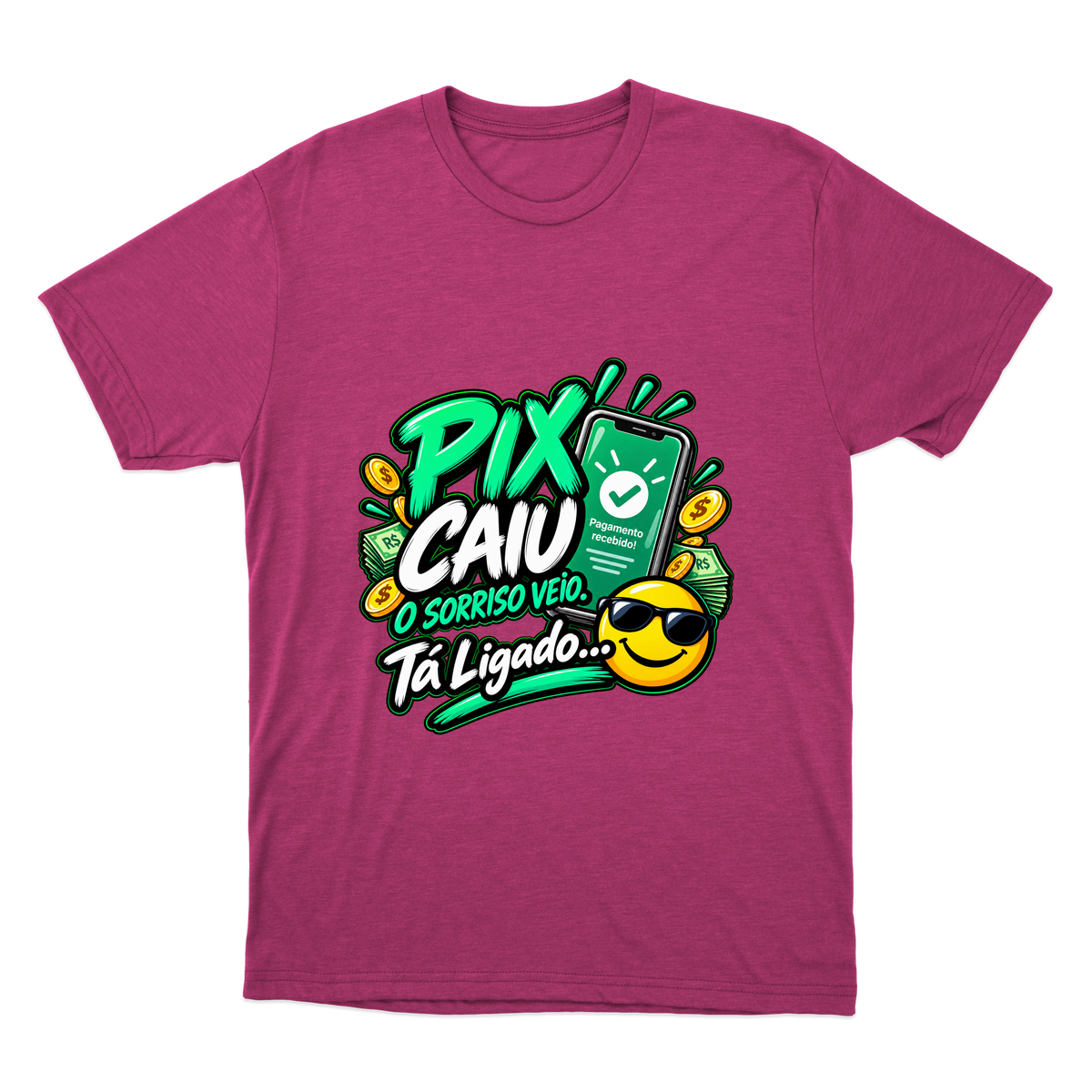 "Camiseta Unisex Pix Caiu" Camiseta Básica Unissex