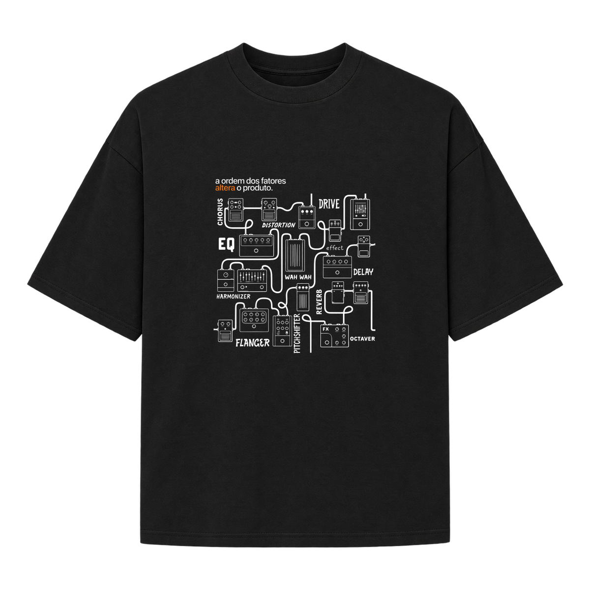 "CADEIA DE PEDAIS" Camiseta Oversized Suedine 220g