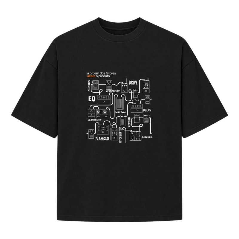 "CADEIA DE PEDAIS" Camiseta Oversized Suedine 220g