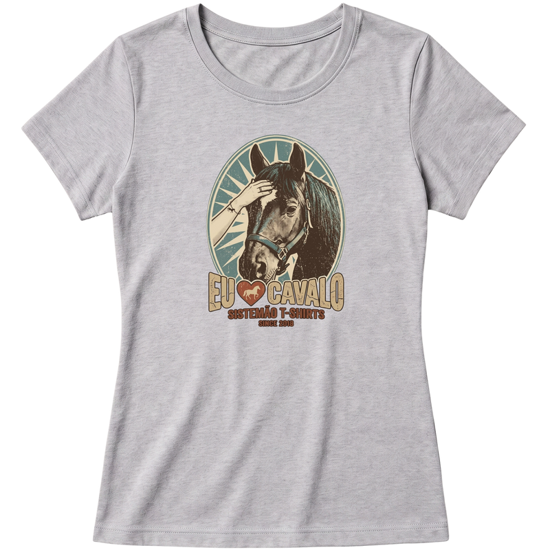 "Estampa/EU AMO CAVALO" Blusa Baby Look